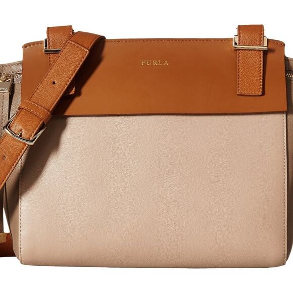 NWT$675 Furla Dolce Vita Multi Tone Leather Shoulder Crossbody Bag Tote - Picture 3 of 13